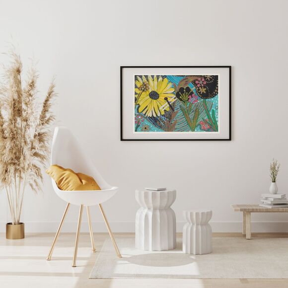 Abstract painting signed giclee reproduction art print of nature"7.83 Hertz"
